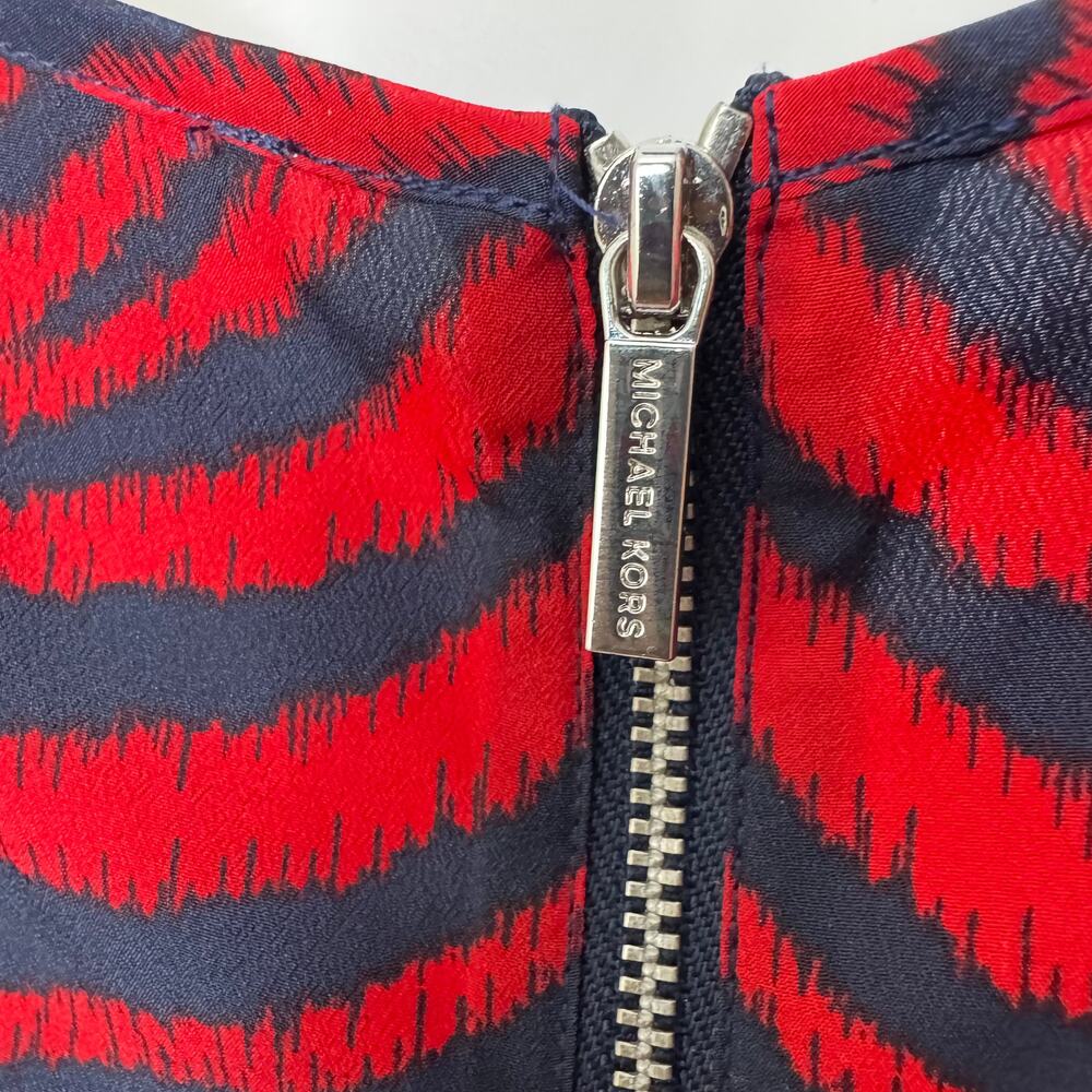 Michael Kors Zebra Print Tank Top High Low Hem Back Zip Sleeveless Career - Picture 5 of 11
